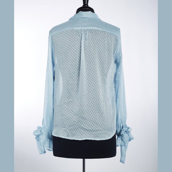 Banana Republic Light Blue Blouse with Bow Tie - Picture 6 of 11